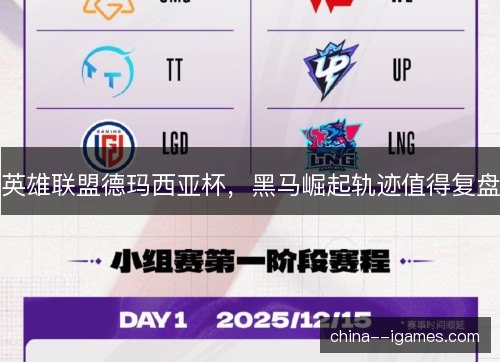英雄联盟德玛西亚杯，黑马崛起轨迹值得复盘